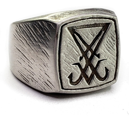 Anillo Sigilo Baphomet Sello Acero Inoxidable Satanás Teísta