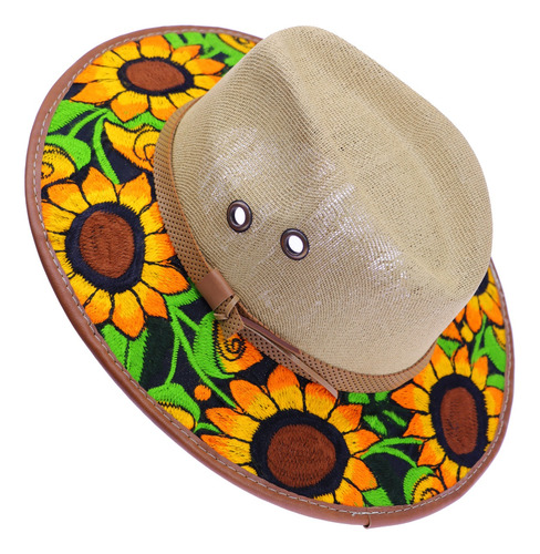 3 Sombreros De Yute Con Bordado Artesanal 