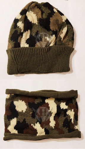 Gorro Y Cuello Tactico Woodland Lana Caza Pesca Outdoor Camo