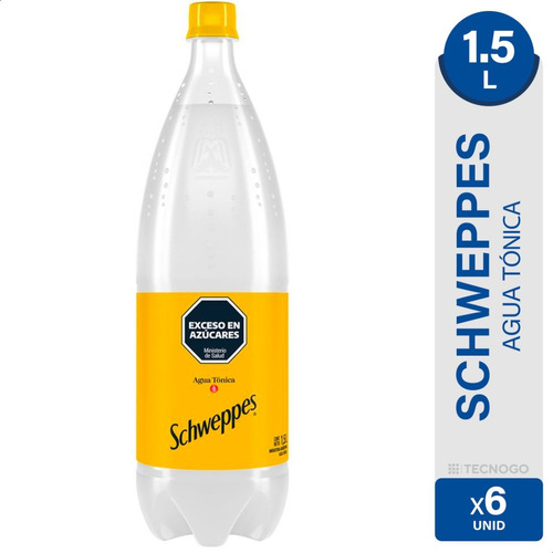 Agua Tonica Schweppes Botella Gaseosa - Pack X6 Unidades