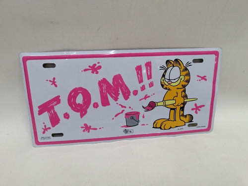 Placa Metal Garfield En Lamina Pintada Sobre Lamina