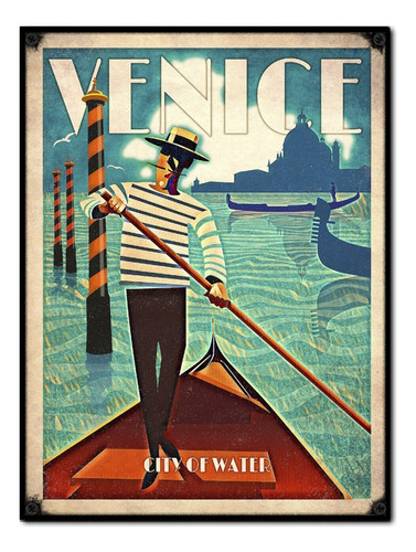 #1408 - Cuadro Vintage 30 X 40 - Venice Venecia No Chapa