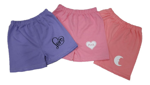 Pack X 3 Shorts Algodon Nenas Niñas Estampados