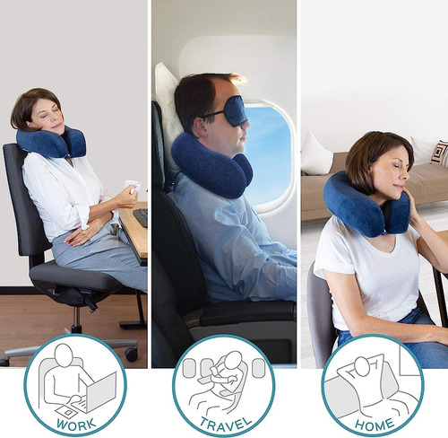 Almohada Cojin Cervical Cuello Memory Ergonómico Viajes Y +