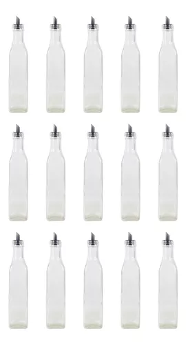 Set 4 botellas condimentos - 250 ml. cristal