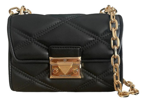 Bolsa Serena Black Cuero Michael Kors Autentica Crossbody Acabado de los herrajes Negro Color Negro Color de la correa de hombro Negro Diseño de la tela Liso