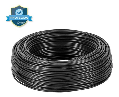 Rollo De 100m De Cable Thhw-ls 14 Awg Negro, Volteck 46053