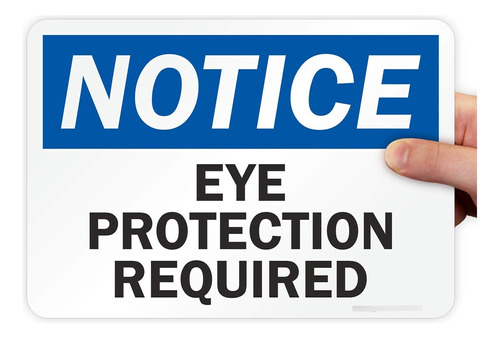 Aviso Requiere Proteccion Para Ojos  Etiqueta Vinilo Negro