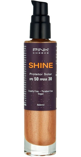 Imagem 1 de 7 de Protetor Solar Shine Dry Oil Iluminador Fps 50 Pink Cheeks