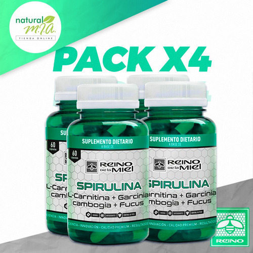 Pack X 4 - Spirulina Reino - Inhibidor Grasas - Control Peso