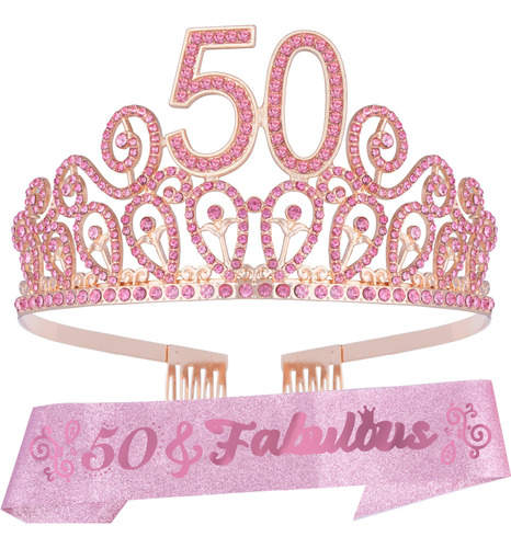 Meant2tobe Banda Tiara Cumpleaño Numero 50 Para Mujer  +