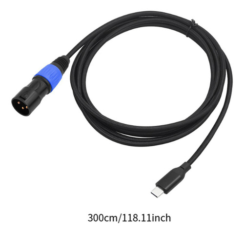 // Cable Usb C A Xlr Macho, Conector De Audio, 300cm