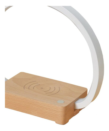 Círculo Led Lámpara De Mesa Base De Madera 3 En 1 Altavoz