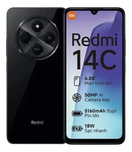 Celular Redmi 14c 4ram/256gb Android 14 Cámara 50mpx Negro