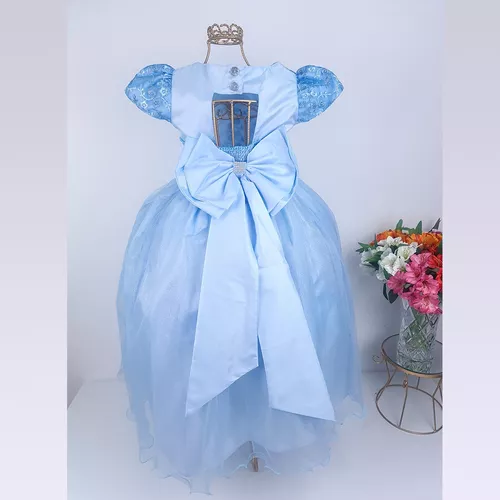 Vestido Princesa Cinderela Frozen Longo Festa Aniversário