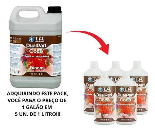 Fertilizante Dualpart Coco Bloom 5l Flora Coco Gh Base 1l