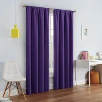 Comprar Cortinas Térmicas Blackout Modernas 107 X 241 Cm Morado