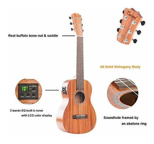 402 6 String Acoustic /Electric Guitalele Con accessori. 