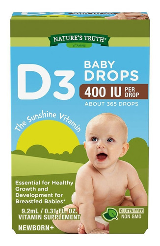 Imagen 1 de 2 de Baby Vitamin D3 10 Mcg (400 Ui) Gotas 9,2 Ml