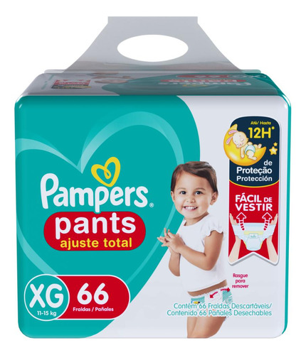 Fralda Pampers Pants Ajuste Total Xg 66 Unidades