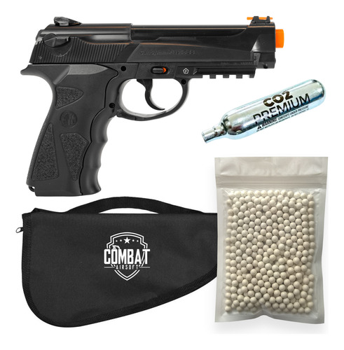 Pistola Airsoft Rossi R12 Co2 C12 6mm + Capa, Esferas E Co2