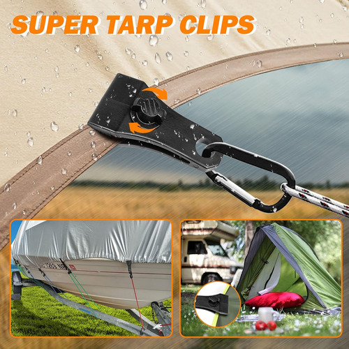 Juego De 20 Clips De Lona Resistentes Para Acampar Al Aire L