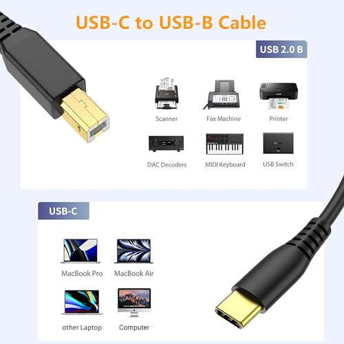 Cable De Impresora Uliftus Usb-b A Usb-c 2m, Cable Usb Tipo