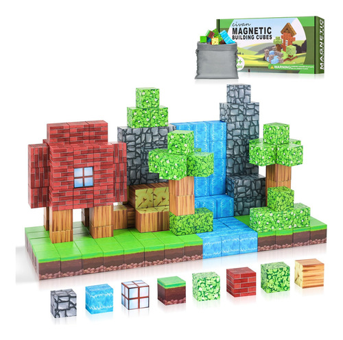 Bloques Magnéticos Civan Juego Bosque Magnético 63 Piezas