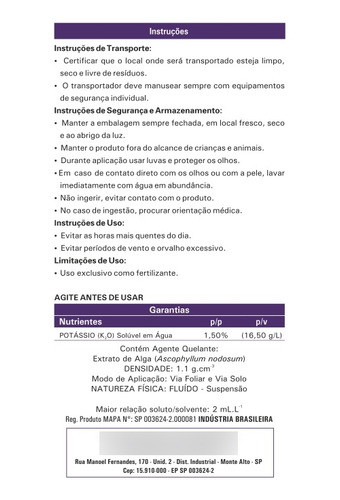 Ascomaxx Cana-de-açúcar - Fertilizante Foliar Biocross