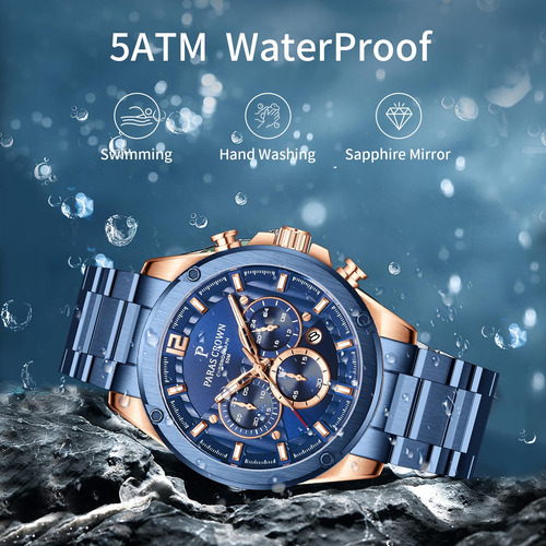 Reloj De Pulsera De Lujo Paras Crown Para Hombre, Cronógrafo