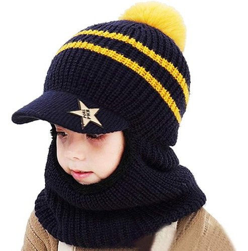 Nuevo Gorro De Punto De Invierno Para Niños, Bufanda Cálida,