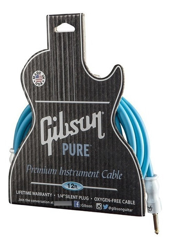 Cable Plug/plug Gibson Para Instrumento 3,6 M