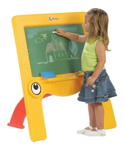 Imagen 6 de 10 de Pizarra Pizarron Bus Rotoys + Borrador + Tiza + Marcador
