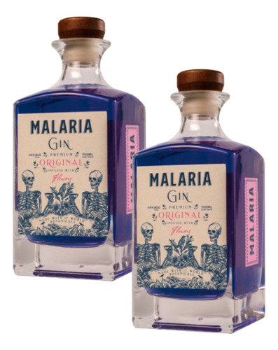 Gin Malaria Handcrafted Small Batch Premium 700ml X2unidades