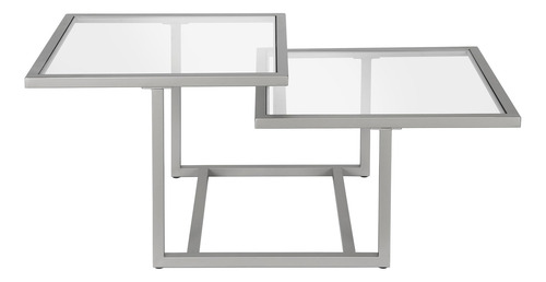 Homeroots 43 Silver Glass Square Coffee Table With Two