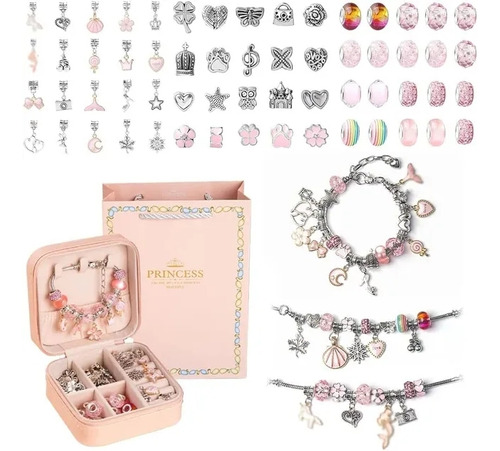 Kit De 68 Piezas Para Hacer Pulseras, Pulsera Princess Diy