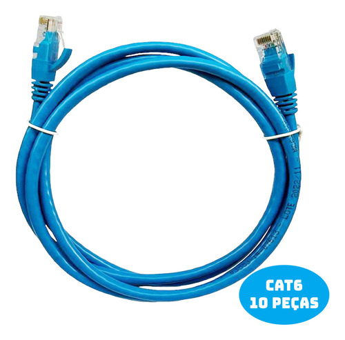 Line Cord Cat6 Azul 0,5mt Certifica Cabo De Rede Fluke Telec