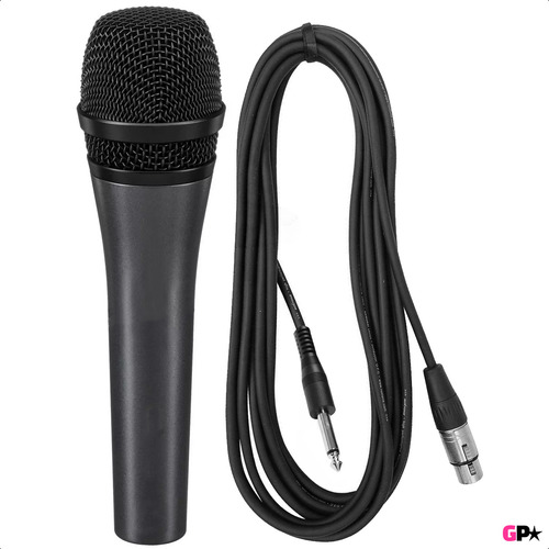 Microfono Dinamico Profesional Metalico 835 Cable Voces Color Negro