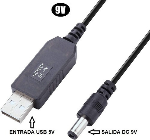 Cable Corriente Usb A Plug 5.5mm 5v A 9v Modem Router