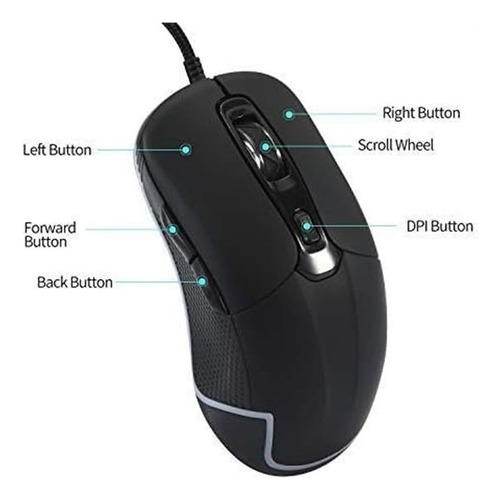 Valuerays Usb Óptico Aquecido Mouse De Computador Botões Aqu