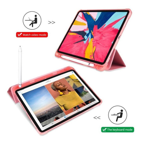 Imagen 4 de 5 de Carcasa Funda Inteligente Carcasa Rosa Para iPad Pro 11