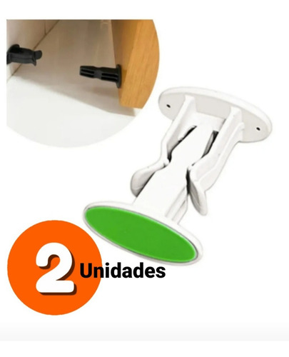 Imagem 1 de 3 de Kit 2 Travas Porta Prendedor Fixador Adesivo Prático