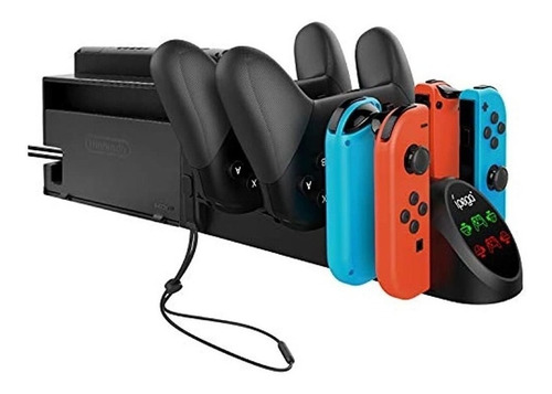 Imagen 1 de 5 de Base De Carga Para Nintendo Switch Joy-con Y Pro Controller,