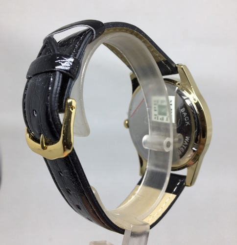 Relogio Champion Masculino Dourado Couro + Brinde Pulseira