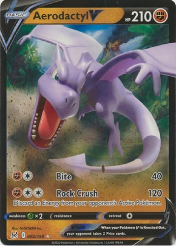 Aerodactyl V 092/196 Ultra Raro Pokemon Tcg