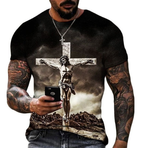 Dios Religión Cristo Jesús Cruz Camisetas Con Estampado 3d