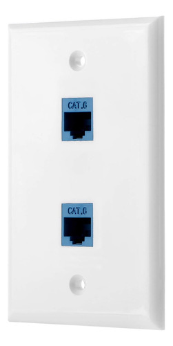 Placa De Pared Ethernet, 2 Puertos Cat6 Hembra Hembra B...