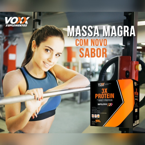 Whey Protein 3x Voxx Sabor Napolitano 900g