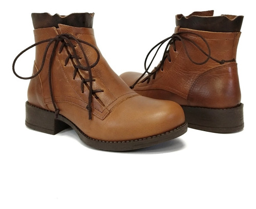 Imagem 3 de 3 de Bota Coturno Rikastore Feminina Em Couro