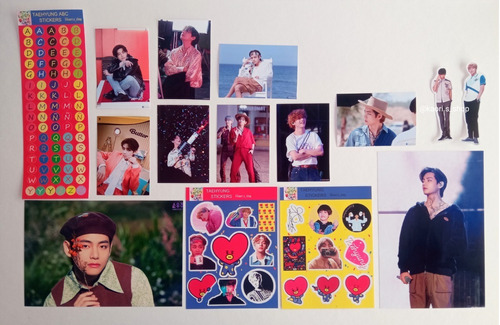 Bts  Kim Taehyung V Stickers + Photocards Set | Fanmade Kpop
